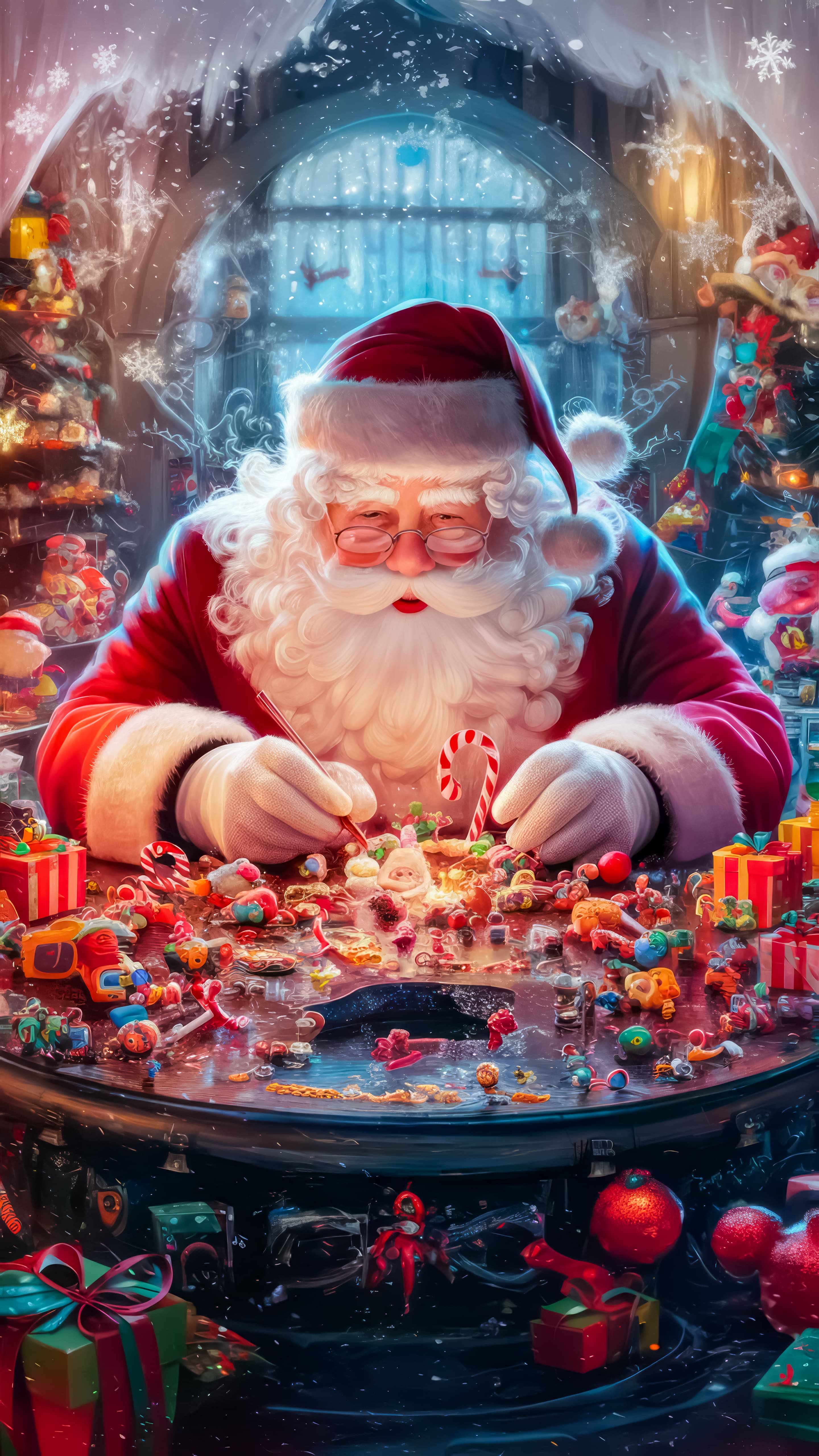 Children visiting Santa's Grotto